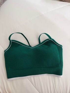 All in Motion- Long line sports bra- medium- green